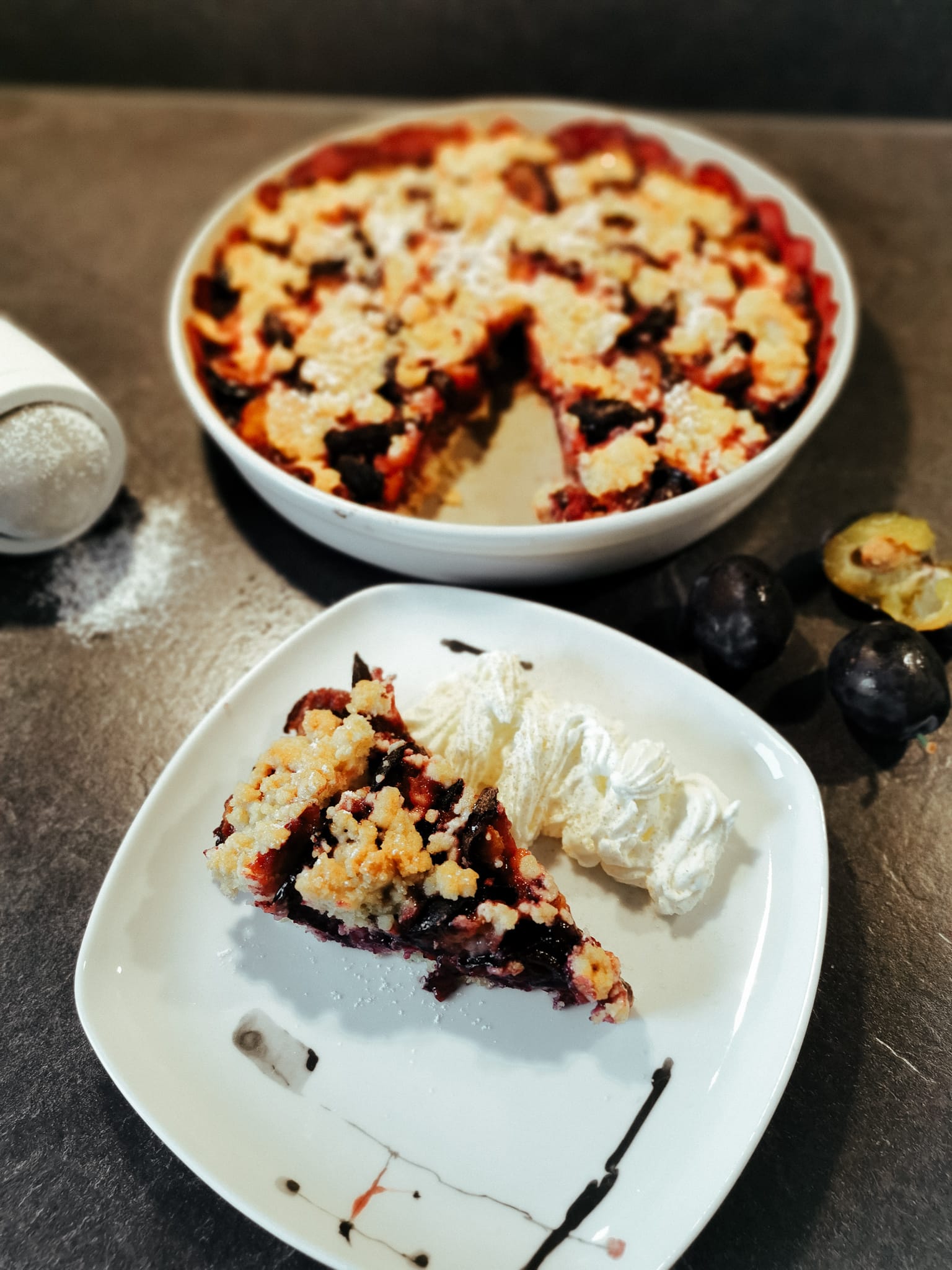 Zwetschgenkuchen mit Butterstreusel ♥ Rezept runde Ofenhexe